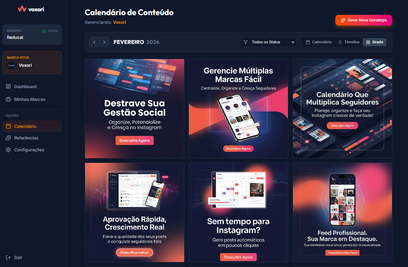 Grid de Calendário Voxori